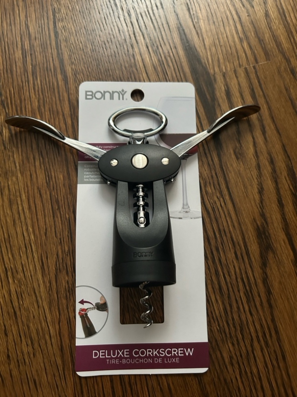 Bonny Black & Silver Deluxe Wing Corkscrew